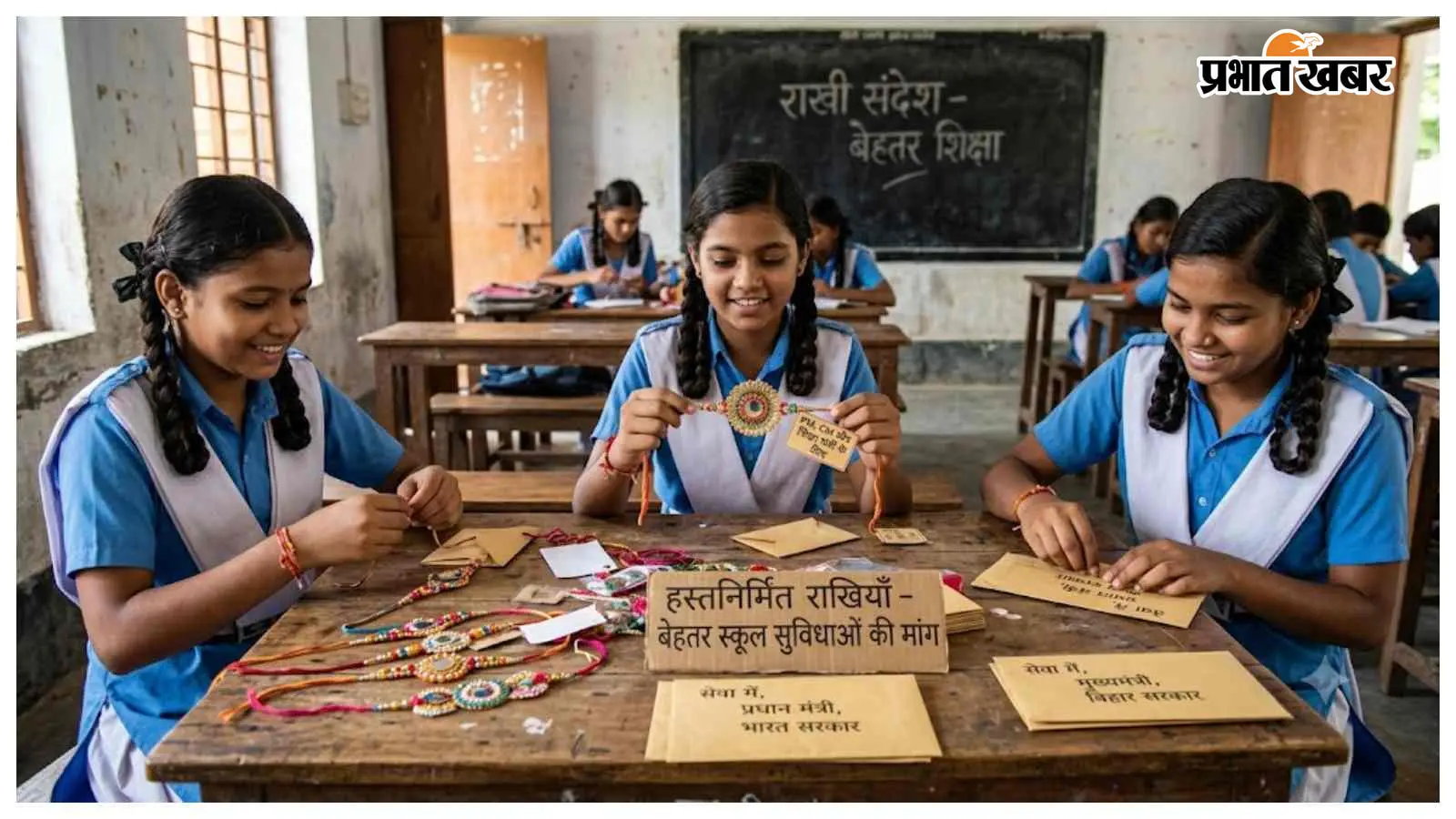 छात्राओं ने खुद बनाई राखी, पीएम, सीएम और शिक्षा मंत्री को भेजकर की स्कूल में बेहतर सुविधा की मांग