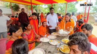 हजारीबाग: रजरप्पा से बुढ़वा महादेव तक आस्था की राह, इंदिरा चौक पर शिव भक्तों के लिए लगा भंडारा