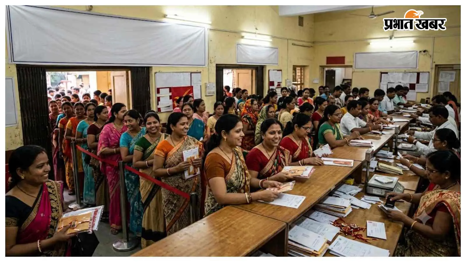 राखी भेजने पर 10% की छूट, मुजफ्फरपुर डाकघर में दिनभर उमड़ी बहनों की भीड़