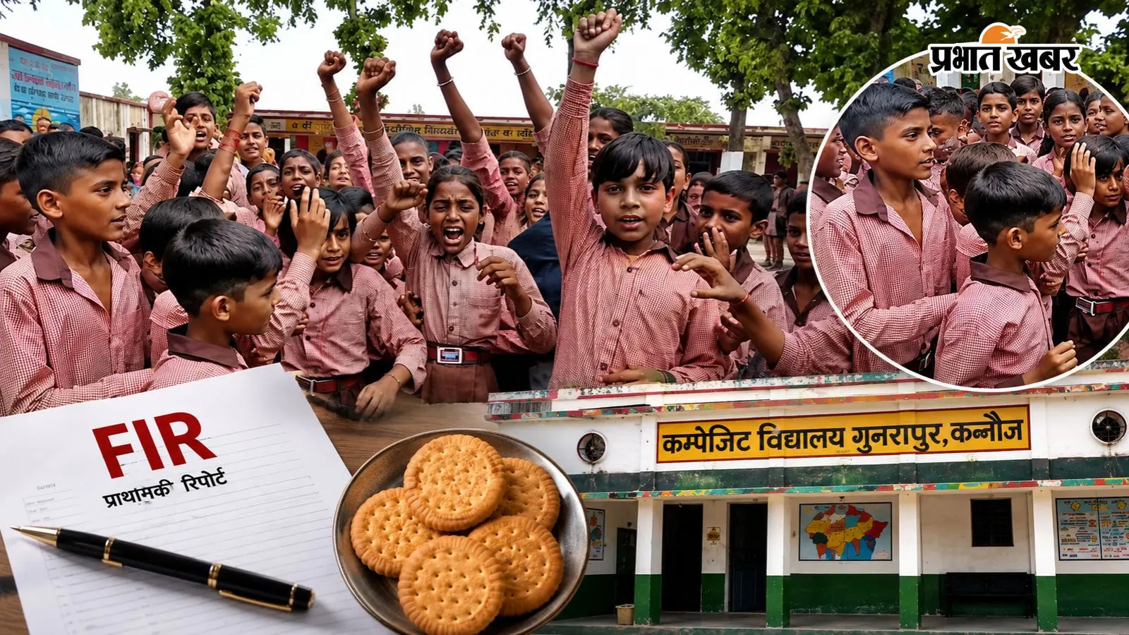 कन्नौज के स्कूल में ‘बिस्किट कांड’, बच्चों को लालच देकर कराया प्रदर्शन, FIR दर्ज