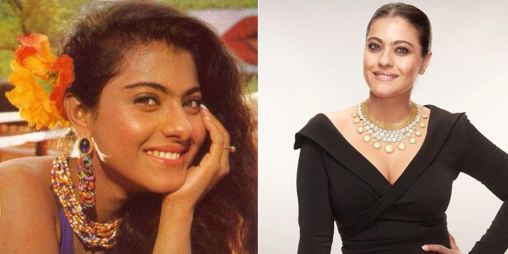 काजोल का 90s का सिंपल लुक आज के ग्लैमरस अंदाज से काफी अलग है