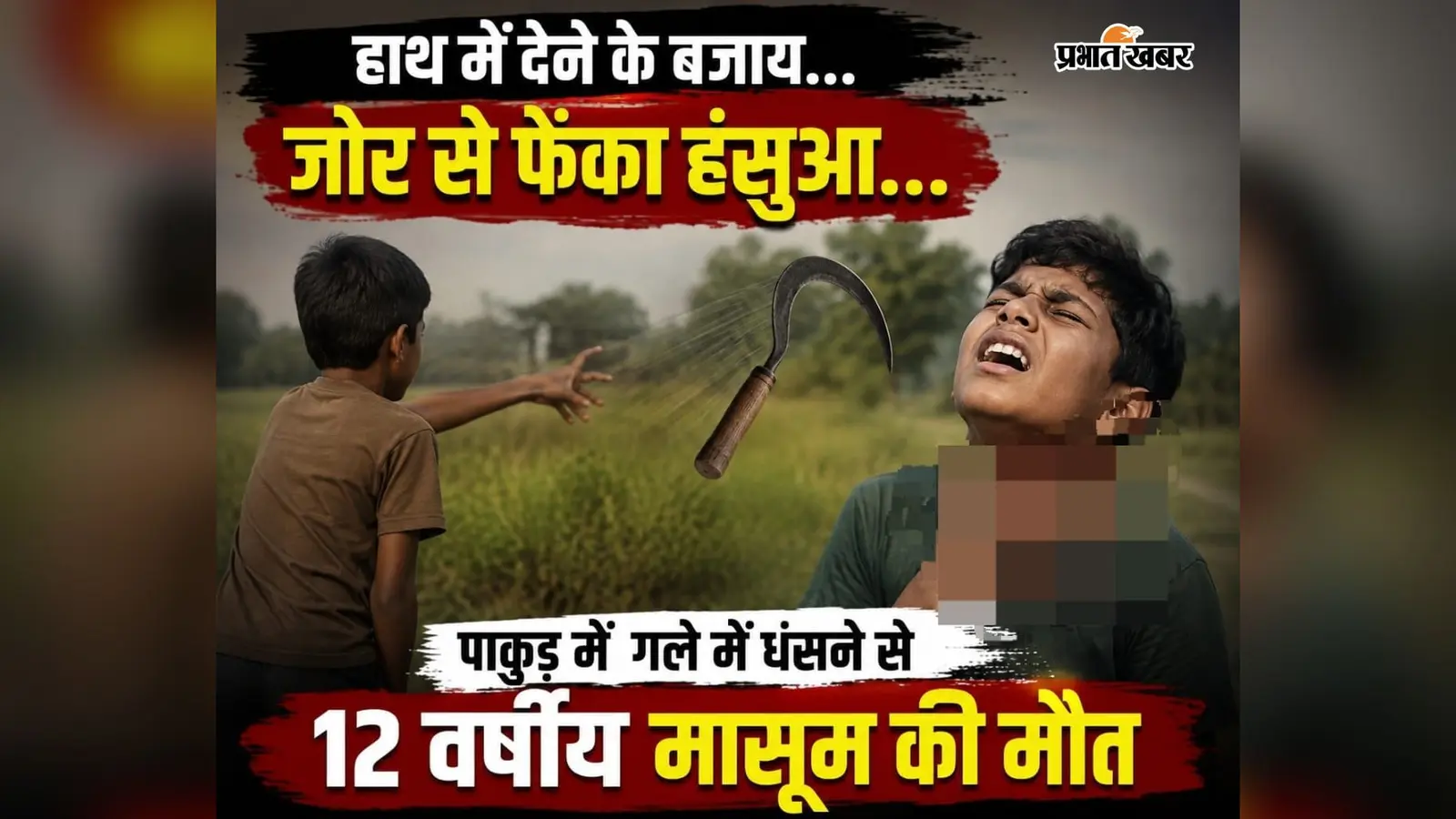 हाथ में देने के बजाय... फेंका हंसुआ, गले में धंसने से 12 वर्षीय मासूम की मौत