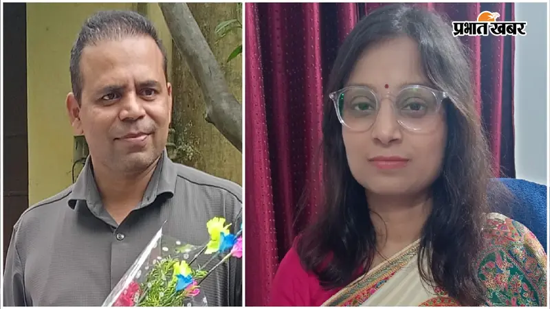 बोकारो के डीईओ प्रवीण रंजन और हजारीबाग की जिला शिक्षा पदाधिकारी कुमारी नीलम. फोटो: प्रभात खबर