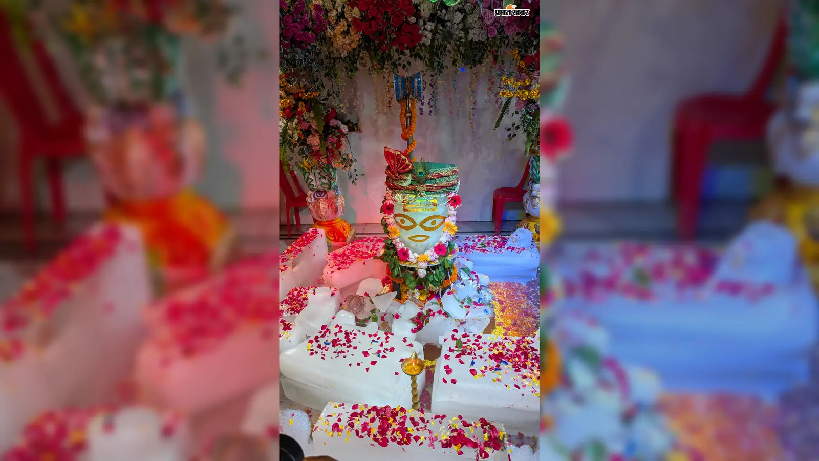 ठाकुरगंज में उतरा अमरनाथ का नजारा: हरगौरी मंदिर में बाबा बर्फानी के हिम शिवलिंग का हुआ निर्माण, दर्शन को उमड़ा श्रद्धालुओं का सैलाब