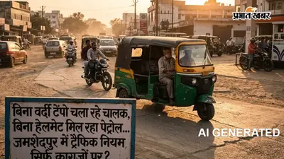 बिना वर्दी टेंपो चला रहे चालक, बिना हेलमेट मिल रहा पेट्रोल... जमशेदपुर में ट्रैफिक नियम सिर्फ कागजों पर?