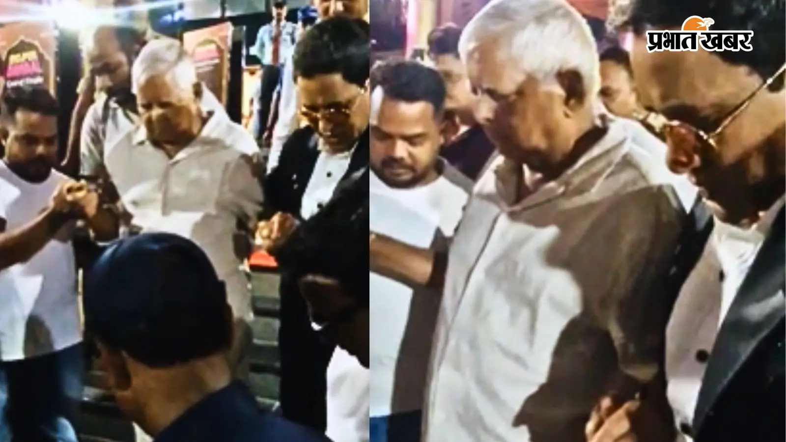 जब निरहुआ ने थामा लालू यादव का हाथ, एंबुलेंस तक पहुंचाया, पैर छूकर लिया आशीर्वाद, VIDEO वायरल