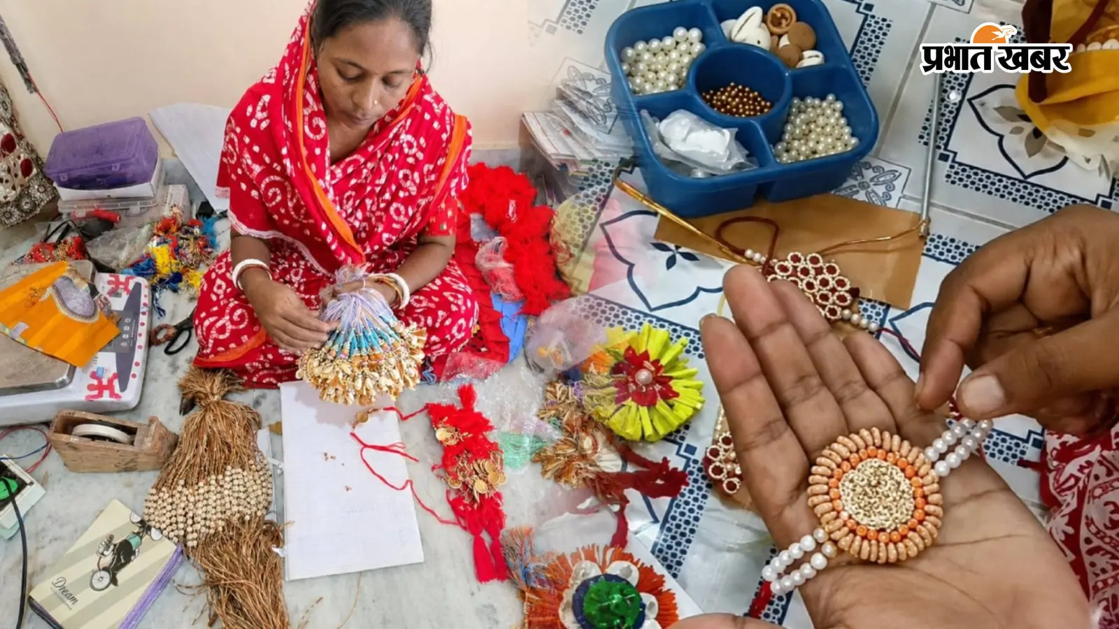 बड़शूल की मंजू दास की अनोखी राखियों की विदेश में मांग, केले के छिलके और बीजों से तैयार राखी पहुंचेगी अमेरिका