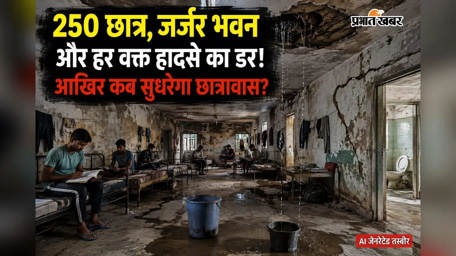 Dumka: 250 छात्र, जर्जर भवन और हर वक्त हादसे का डर! छात्रावास की बुनियादी सेवाओं पर सवाल