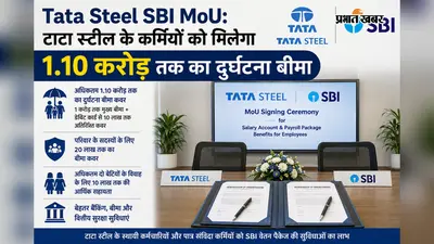 Tata Steel SBI MoU: कर्मियों को मिलेगा 1.10 करोड़ तक का दुर्घटना बीमा, परिवार और बेटियों को भी फायदा