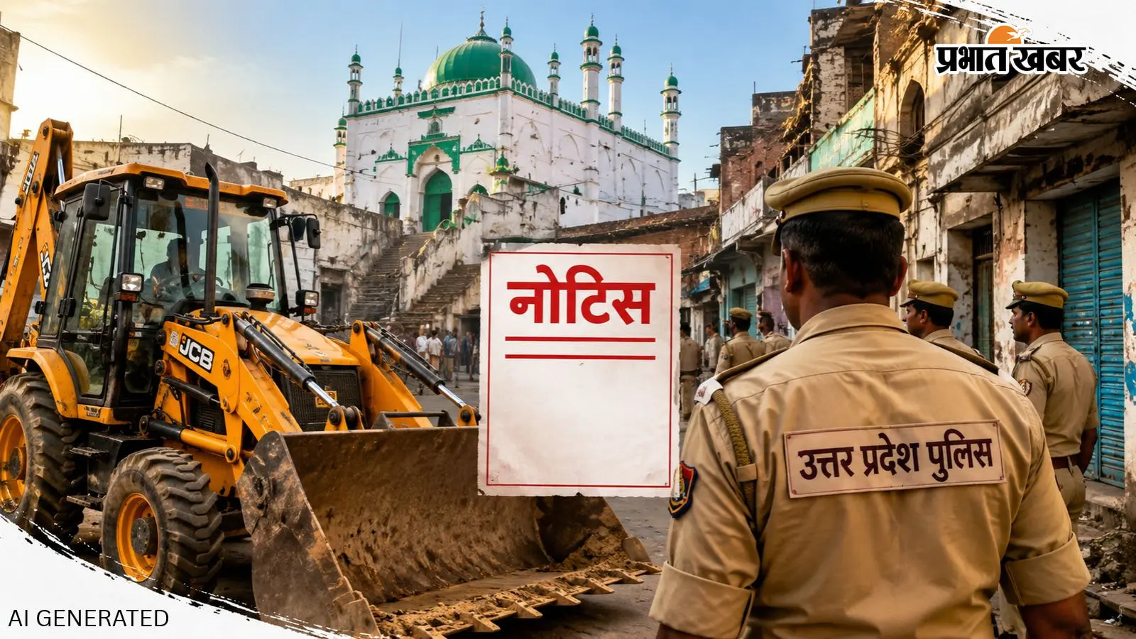 संभल में फिर गरमाया बुलडोजर एक्शन का मुद्दा, जामा मस्जिद इलाके के 36 मकानों-दुकानों को नोटिस