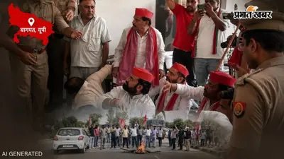 अखिलेश यादव पर आपत्तिजनक टिप्पणी से बागपत में बवाल, सड़क पर उतरे सपाई, पुलिस से भिड़े कार्यकर्ता