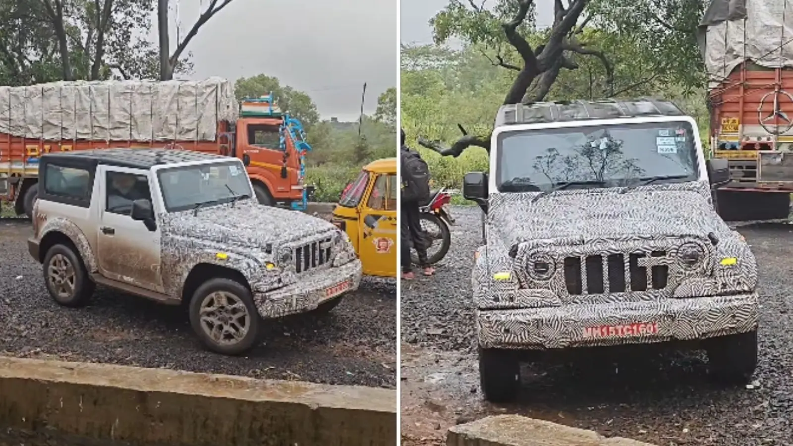 Mahindra Thar 3-Door Facelift हुई स्पॉट, नए अलॉय व्हील्स और LED लाइट्स के साथ बदला-बदला दिखा लुक