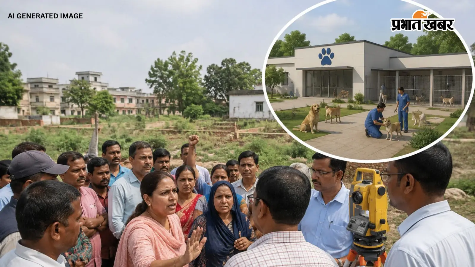 रांची : बड़गाईं में कुत्तों का अस्पताल बनाने की योजना का विरोध, स्थानीय लोगों ने रोकी नापी