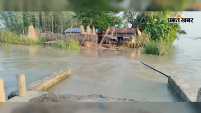 अमदाबाद के एक दर्जन गांवों में घुसा बाढ़ का पानी, संपर्क टूटा : सड़क किनारे शरण लेने को मजबूर लोग