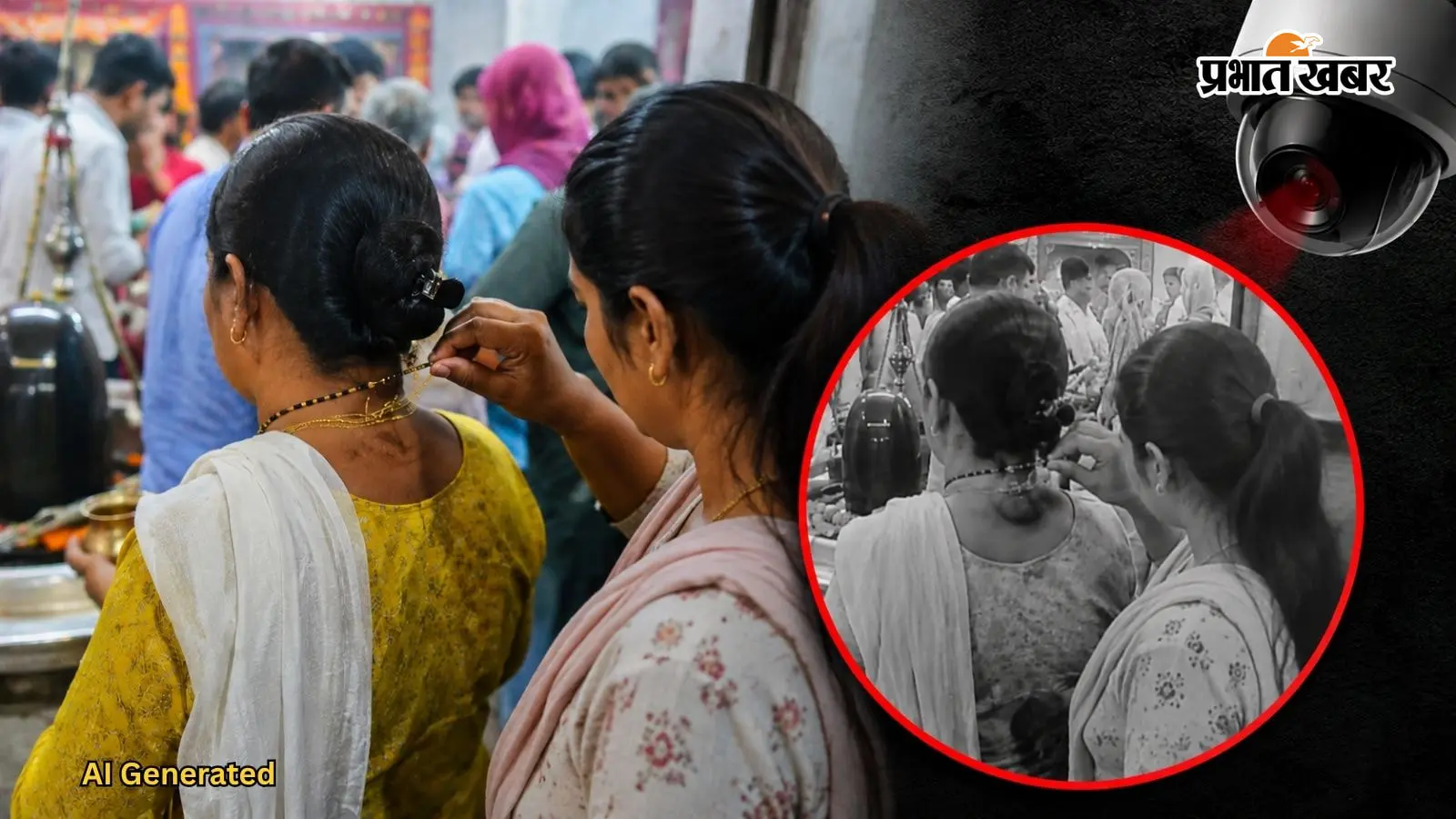 दांतों का इस्तेमाल कर 6 सेकंड में मंगलसूत्र चोरी, लखनऊ के बुद्धेश्वर मंदिर में शातिर महिला का खेल, CCTV ने खोला पूरा राज