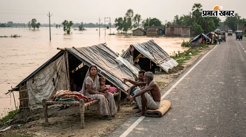 VIDEO: छपरा में बाढ़ का खतरा बढ़ा, सड़क किनारे शरण लेने को मजबूर लोग; बोले- शौचालय तक की सुविधा नहीं