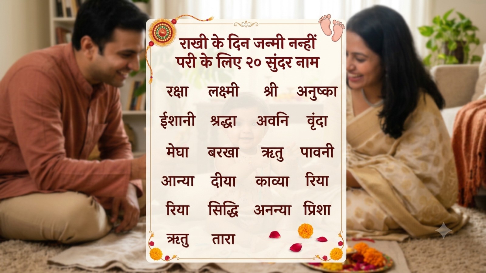raksha bandhan born baby girl names