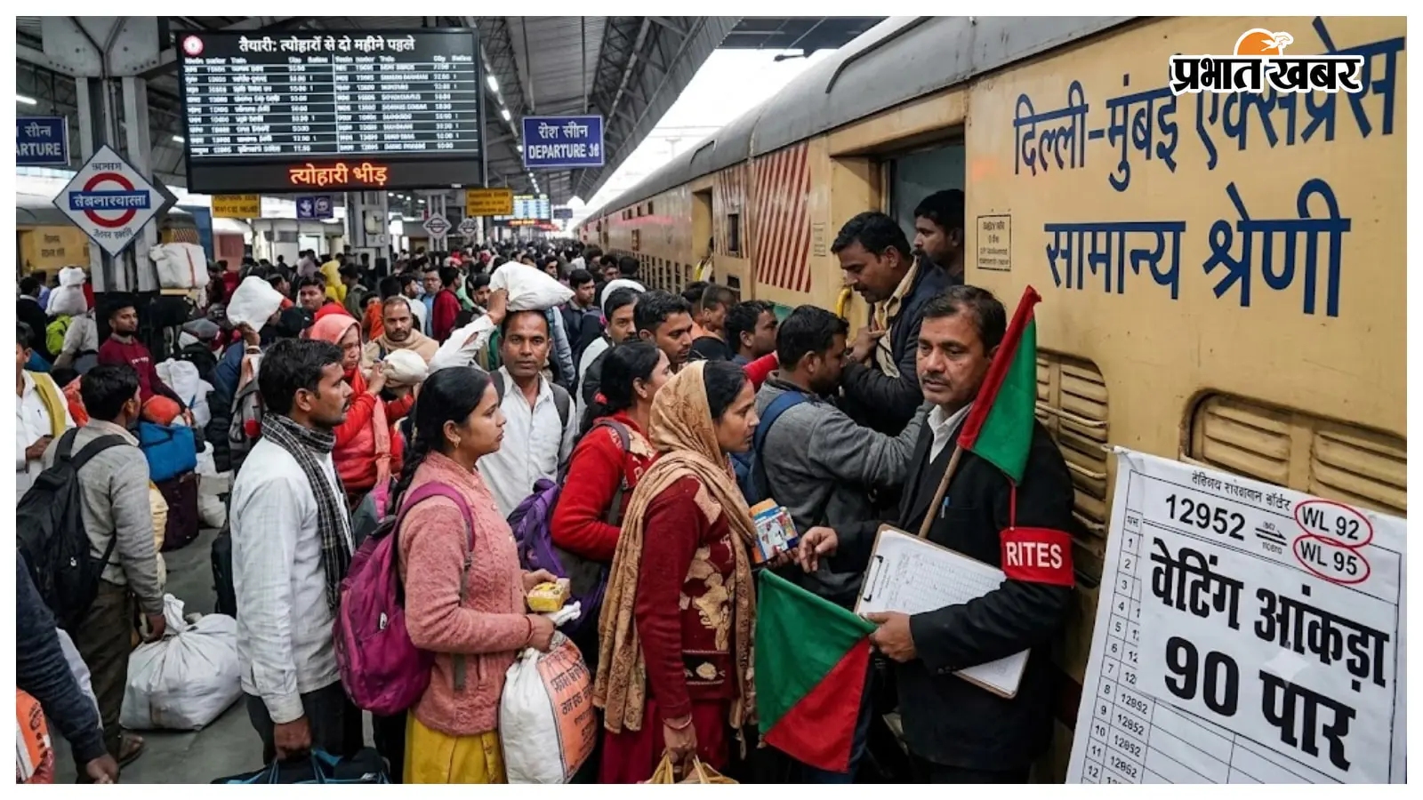 त्योहारों से दो महीने पहले ही ट्रेनों में मारामारी, दिल्ली-मुंबई से आने वाली गाड़ियों में वेटिंग का आंकड़ा 90 पार