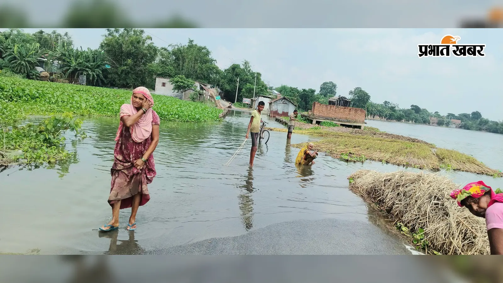 अमदाबाद में बाढ़ का कहर, मुख्य सड़क पर 3 फीट पानी : तीन पंचायतों का संपर्क ठप