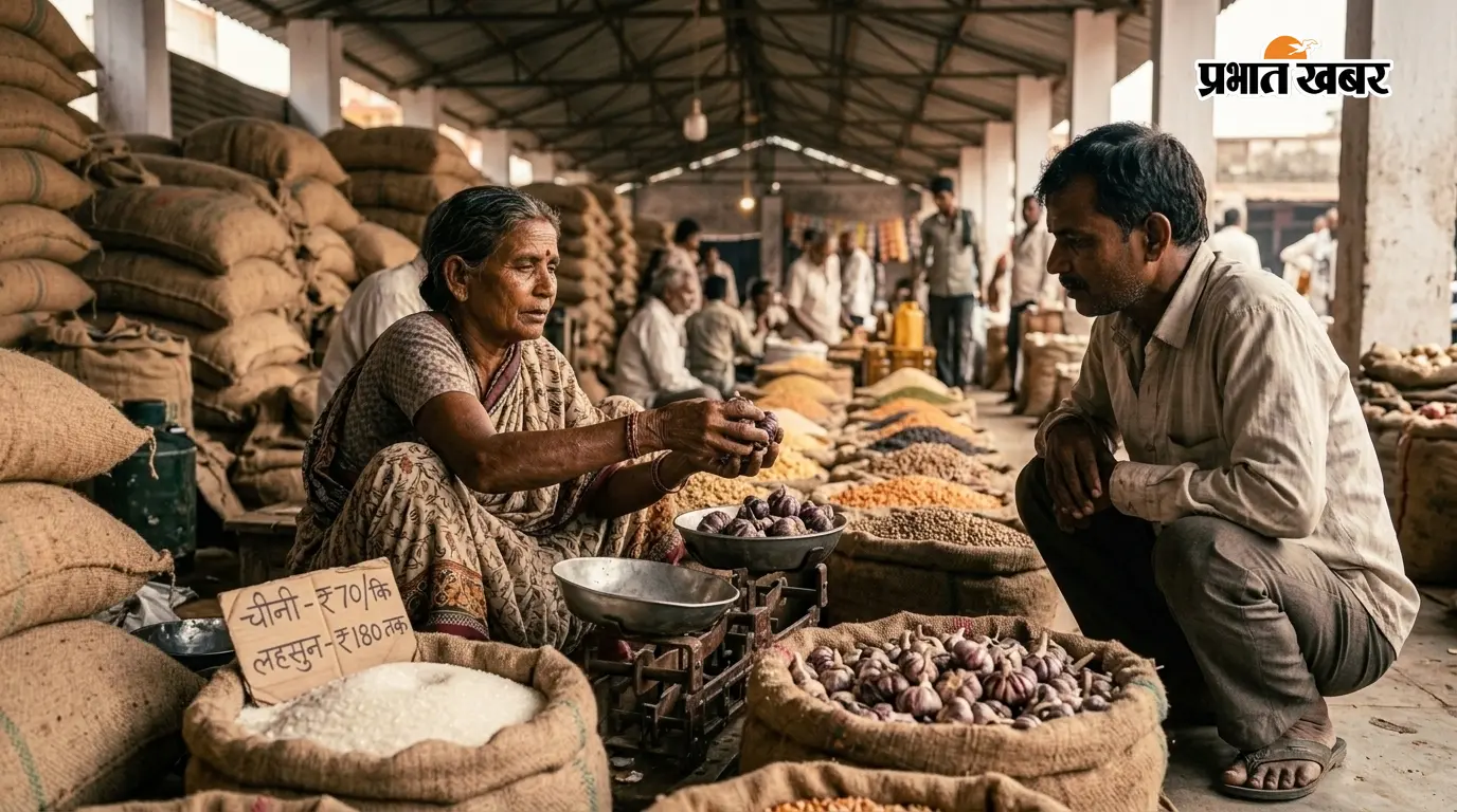 लखीसराय मंडी में रसोई का क्या है हाल? चीनी ₹70 किलो, लहसुन ₹180 तक : जानें आज के रेट