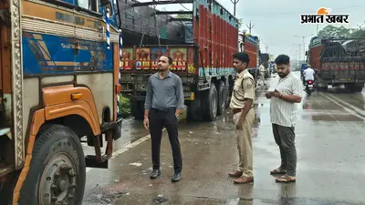 आइटीआइ मोड़ पर बड़े वाहनों के खिलाफ अभियान, 60 पर जुर्माना; ₹77,450 वसूले