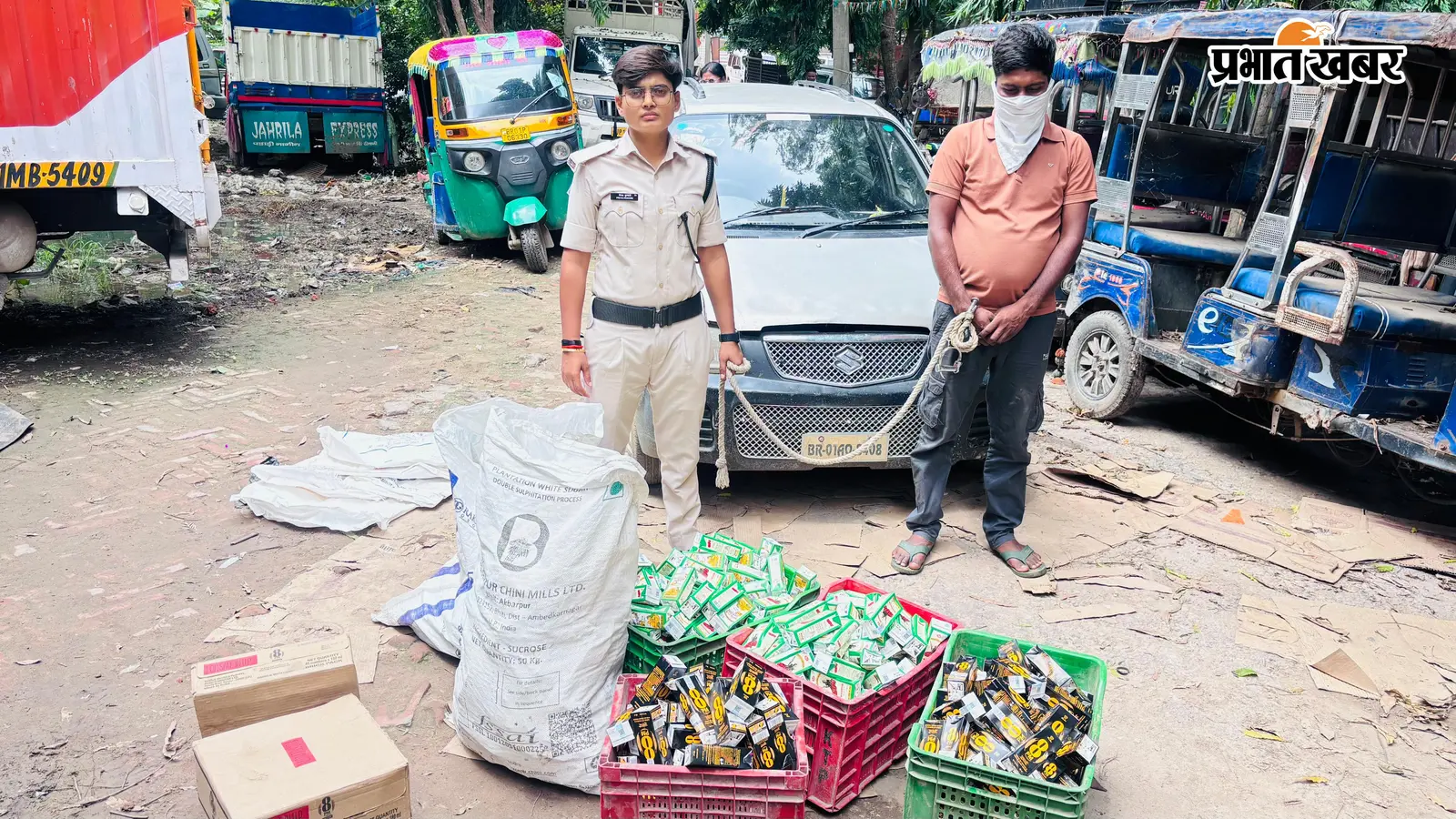 बक्सर में शराब तस्करी का UP कनेक्शन, भरौली से ऑल्टो में लायी गयी शराब; तस्कर गिरफ्तार