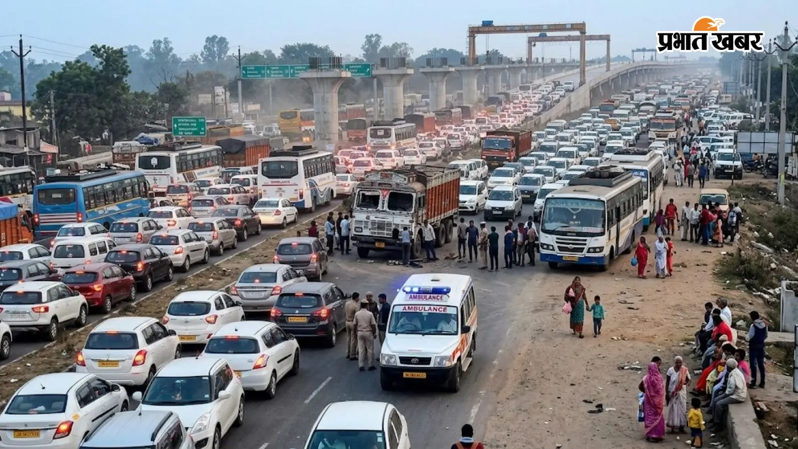 धनबाद में 16 KM तक गाड़ियों का सैलाब, 9 घंटे से GT रोड जाम; रातभर फंसे रहे हजारों यात्री