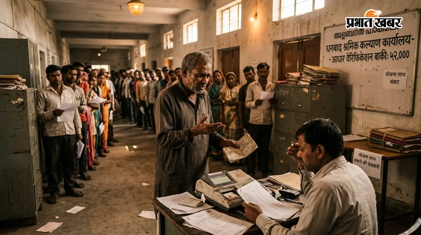 धनबाद के 52 हजार श्रमिकों का आधार वेरिफिकेशन बाकी, योजनाओं के लाभ पर मंडराया संकट