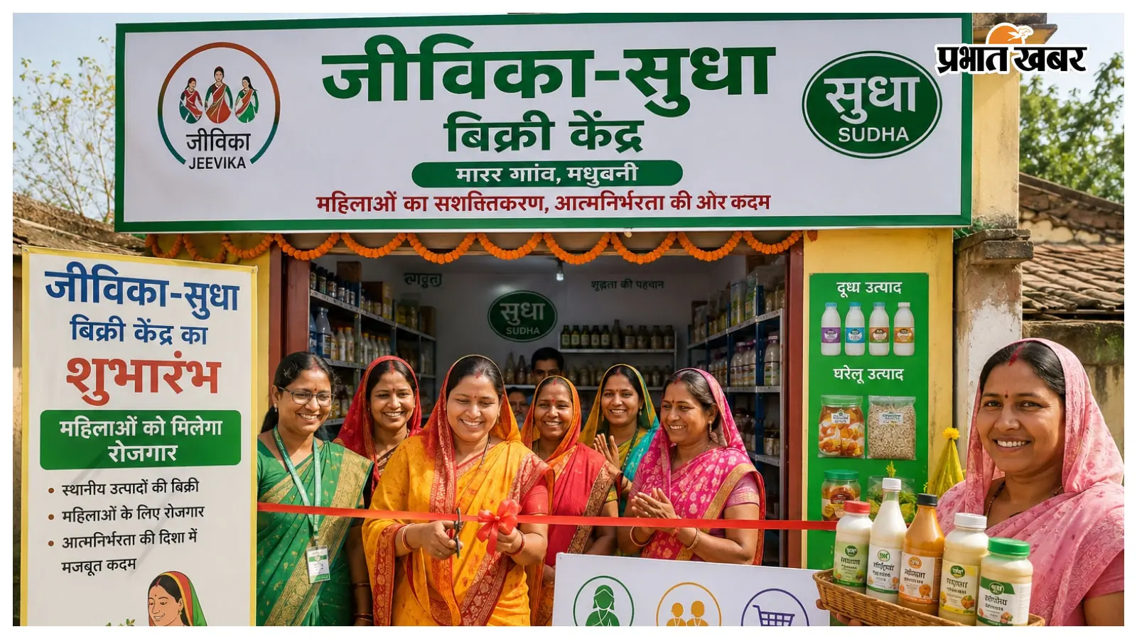 मधुबनी में जीविका-सुधा बिक्री केंद्र का शुभारंभ, महिलाओं को मिलेगा रोजगार
