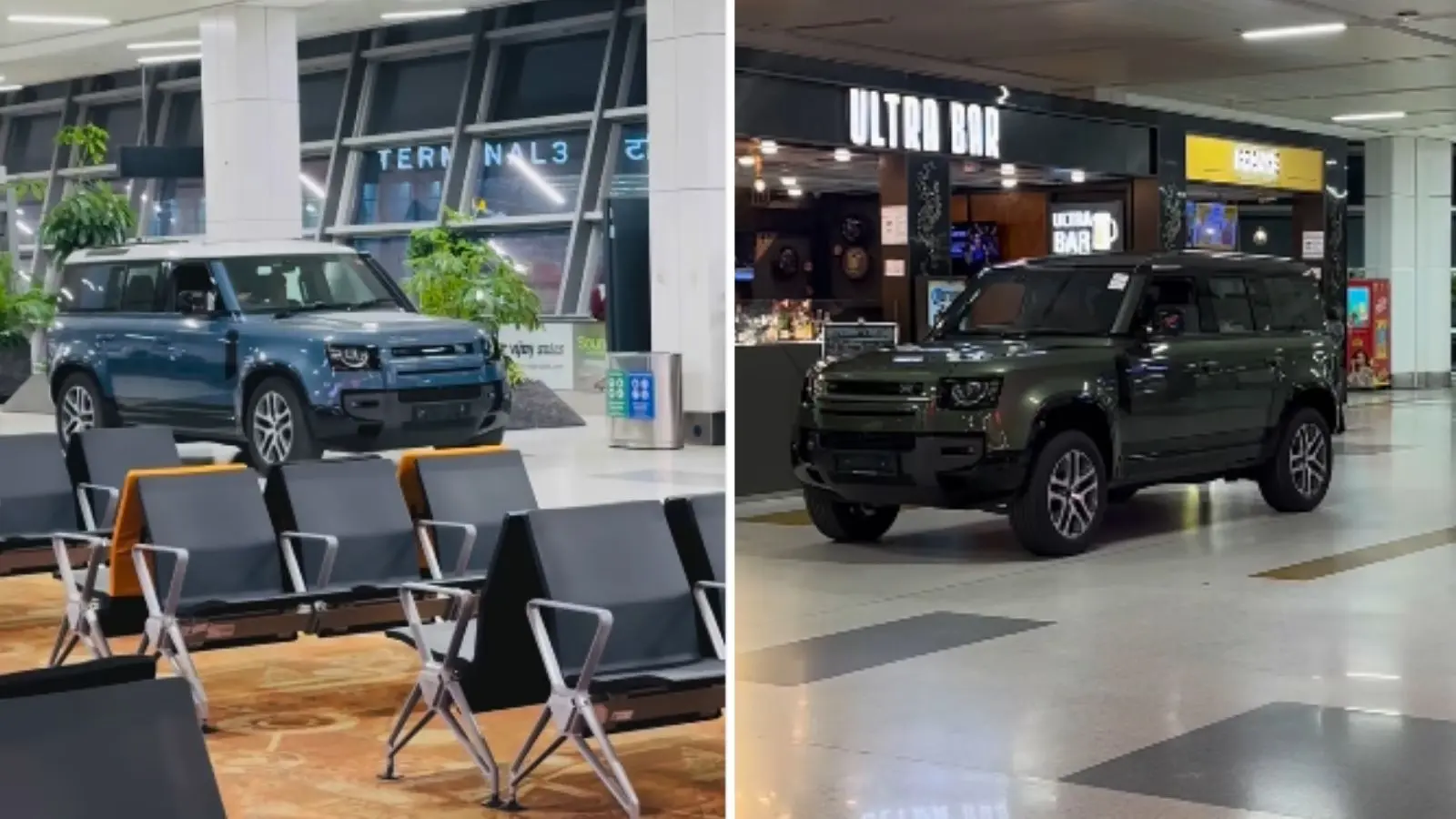 एयरपोर्ट पर दिखा अनोखा नजारा, टर्मिनल के अंदर चलती दिखीं दो Land Rover Defender, आखिर क्या थी वजह?