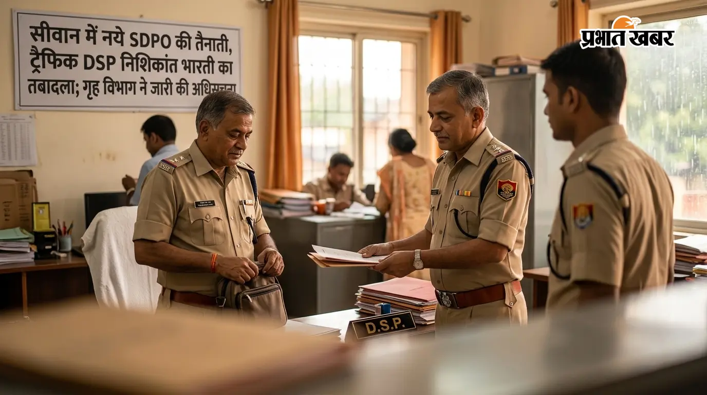 सीवान में नये SDPO की तैनाती, ट्रैफिक DSP निशिकांत भारती का तबादला; गृह विभाग ने जारी की अधिसूचना