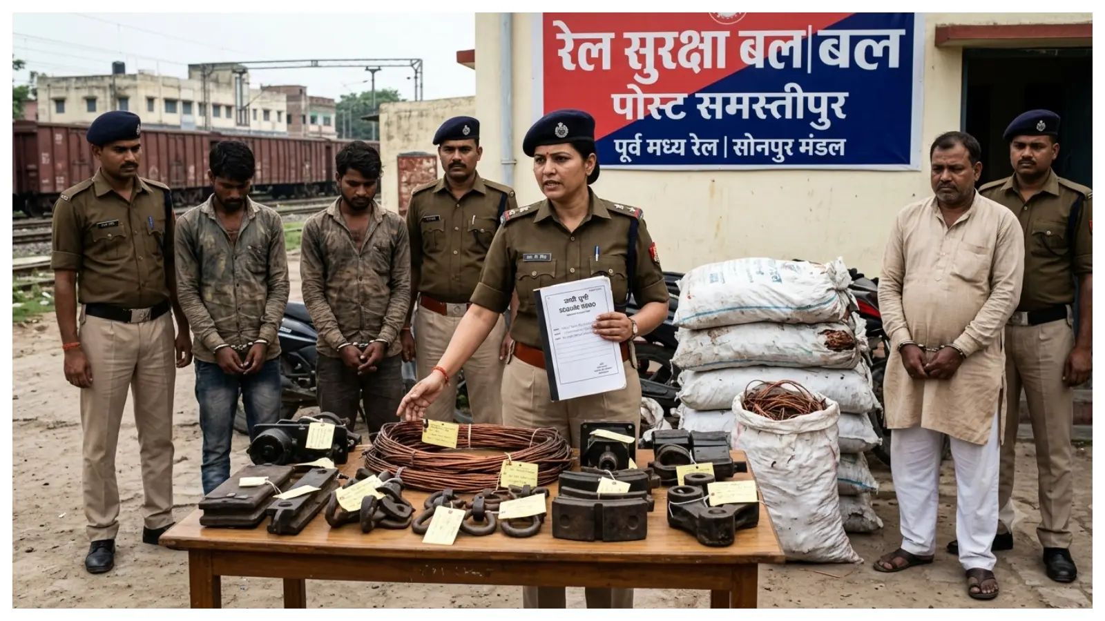 समस्तीपुर में रेलवे संपत्ति चोरी का खुलासा, दो चोरों समेत सामान खरीदने वाला दुकानदार गिरफ्तार