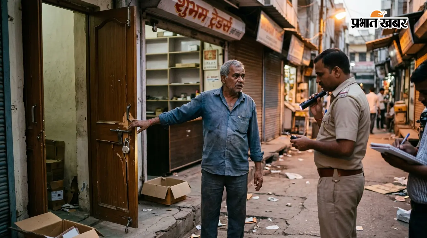 दुकान का पिछला दरवाजा तोड़कर चोरी, 42 हजार नकद समेत एक लाख का सामान ले गये चोर