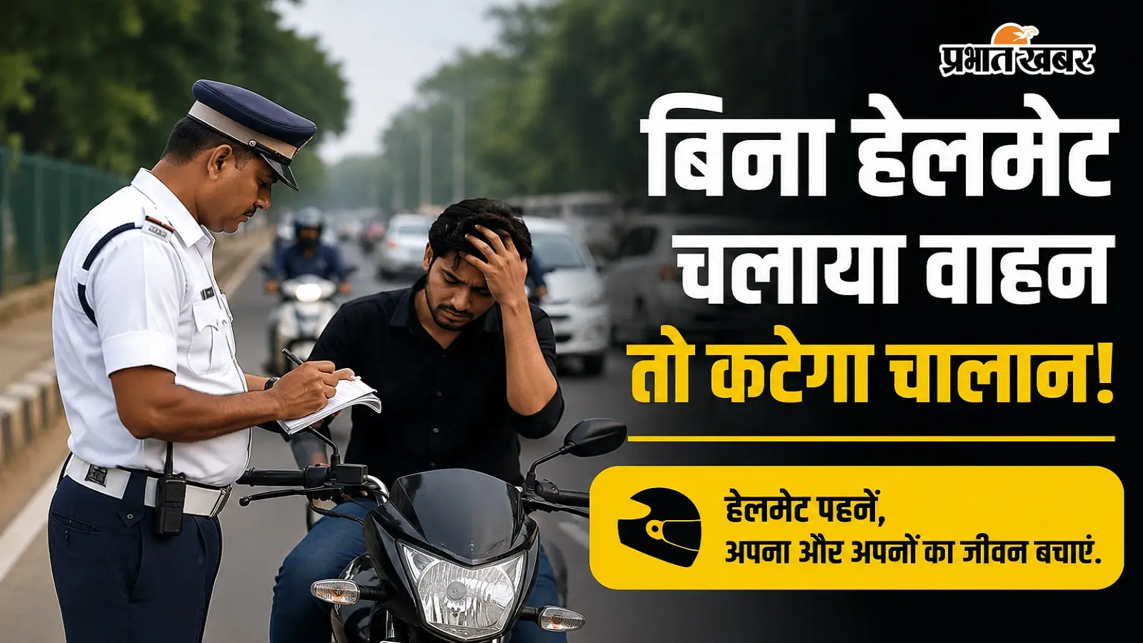 रांची में बिना हेलमेट के वाहन चलाना पड़ रहा भारी, अगस्त में 45,724 गाड़ियों के कट गए चालान