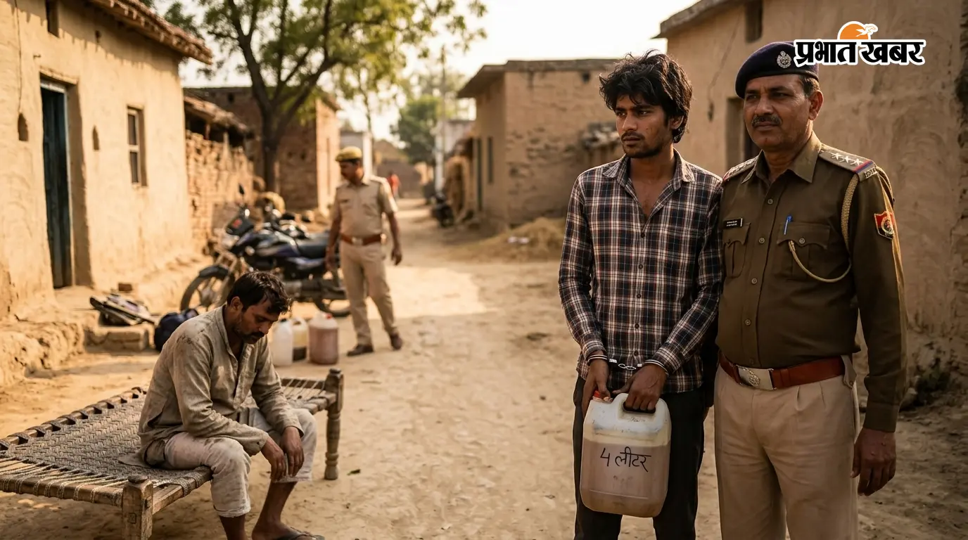 पुलिस की बड़ी कार्रवाई, 4 लीटर देसी शराब के साथ धंधेबाज और एक पियक्कड़ गिरफ्तार