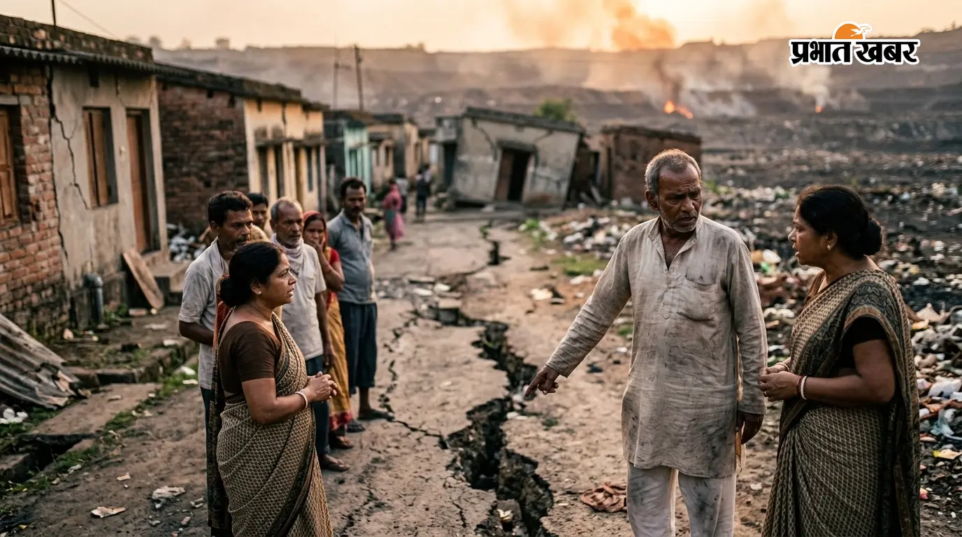 झरिया की लिलोरी पथरा बस्ती में भू-धंसान का खतरा, 200 परिवारों के विस्थापन की उठी मांग