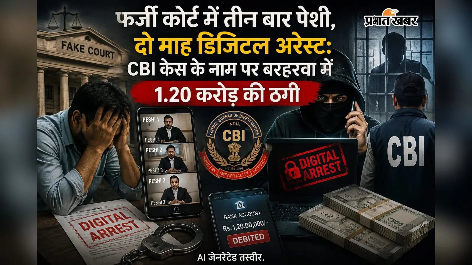 फर्जी कोर्ट में तीन बार पेशी,दो माह डिजिटल अरेस्ट: CBI केस के नाम पर बरहरवा में 1.20 करोड़ की ठगी