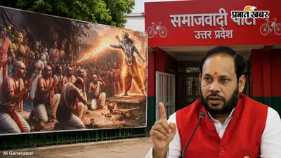 राम के नाम पर राजनीति या ब्राह्मणों का अपमान? सपा दफ्तर के बाहर होर्डिंग पर भड़के मनोज पाण्डेय, बोले- हटाएं और माफी मांगें