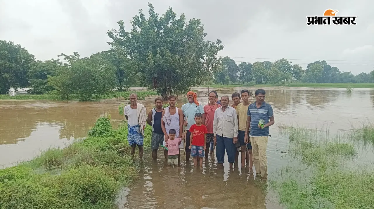 सोन नदी का जलस्तर बढ़ते ही खाली होने लगा डीला, सुरक्षित लौटे ग्रामीण; अधिकारियों ने घाटों का किया निरीक्षण