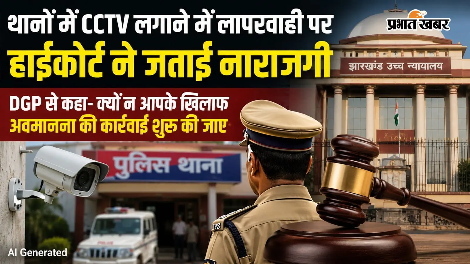झारखंड के थानों में CCTV नहीं लगाने पर हाईकोर्ट सख्त, DGP से कहा- क्यों न आपके खिलाफ अवमानना की कार्रवाई शुरू की जाए