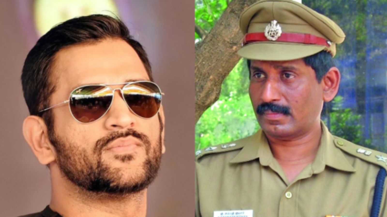 एमएस धोनी और रिटायर्ड IPS अधिकारी संपत कुमार (एक्स)