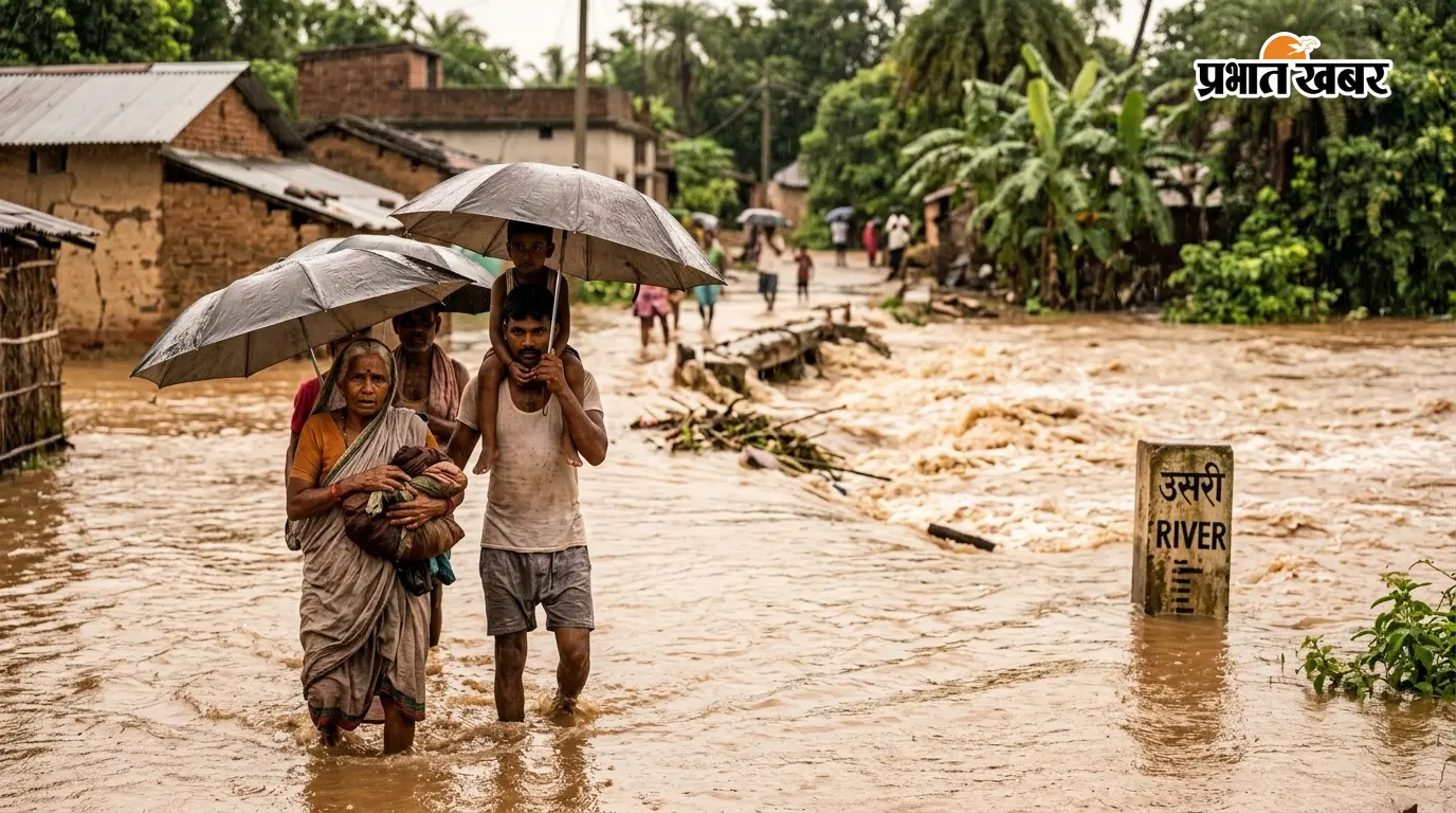 गिरिडीह में तीन दिनों से झमाझम बारिश, जनजीवन अस्त-व्यस्त; उसरी नदी उफान पर
