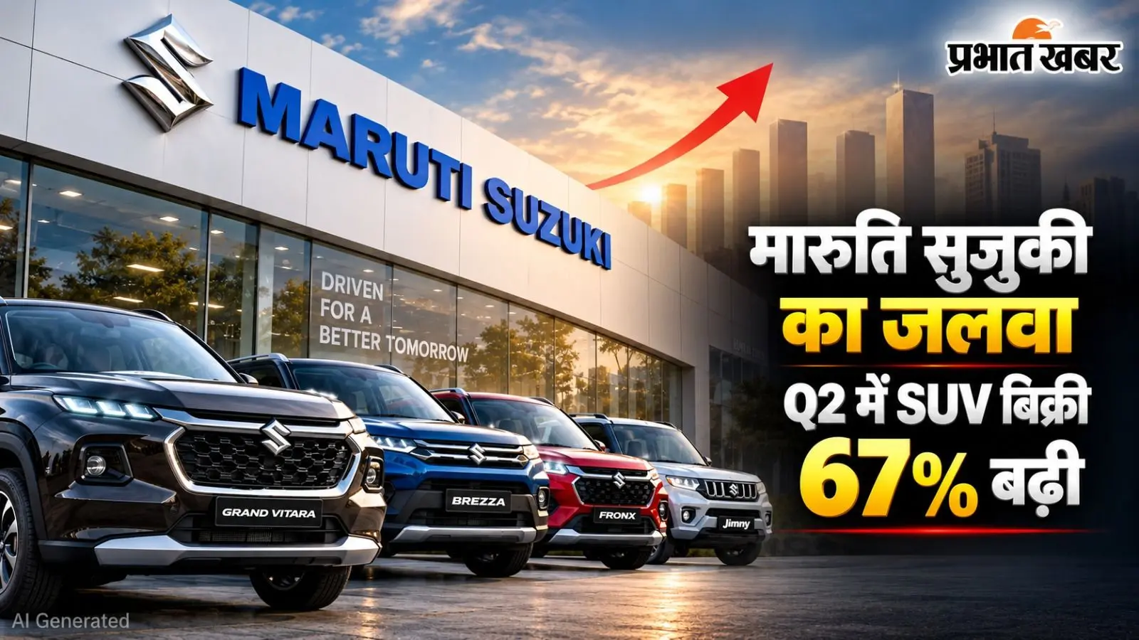 Maruti Suzuki की सेल में जबरदस्त उछाल, अगस्त में 2.19 लाख गाड़ियां बिकीं, Q2 में SUV बिक्री 67% बढ़ी