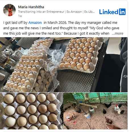 मारिया हर्षिता का मुर्गी फार्म (Photo: LinkedIn)