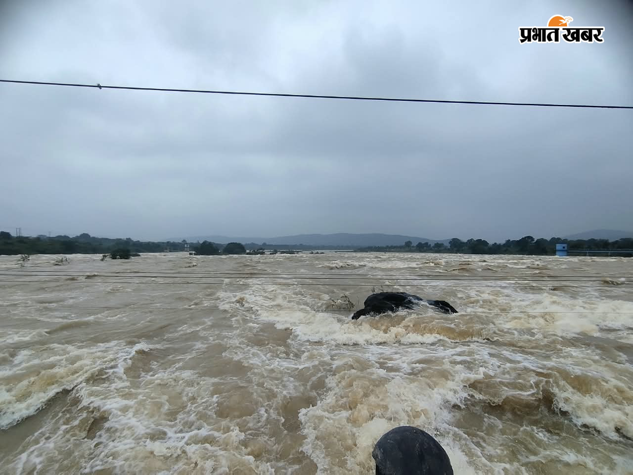 चांडिल डैम के रेडियल गेट से निकलता पानी डैम के नीचे पुल पर बहता पानी डैम से निकलता पानी | Prabhat Khabar Network
