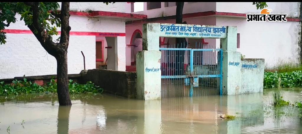 1 उत्तक्रमित मध्य विद्यालय मईदाढ़ कला में जलजमाव 2 उत्तक्रमित मध्य विद्यालय झाली में जलजमाव | Prabhat Khabar Network