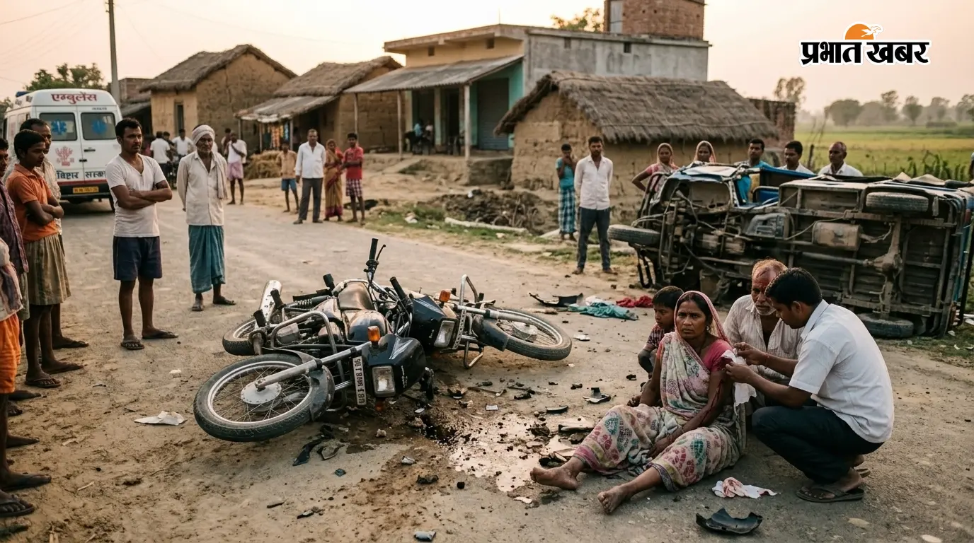 अरवल में पहले बाइकें भिड़ीं, फिर टेंपो-बाइक में टक्कर, पांच घायल, दो पटना रेफर