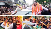 बालूरघाट में दिखा शुभेंदु अधिकारी का क्रेज, कोई गले लगाने तो कोई कमल का फूल देने को बेताब, देखें Photos