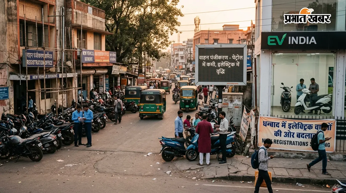धनबाद में बदल रही लोगों की पसंद, पेट्रोल वाहनों का पंजीकरण 18.8% घटा, इलेक्ट्रिक वाहनों में 29.6% का उछाल