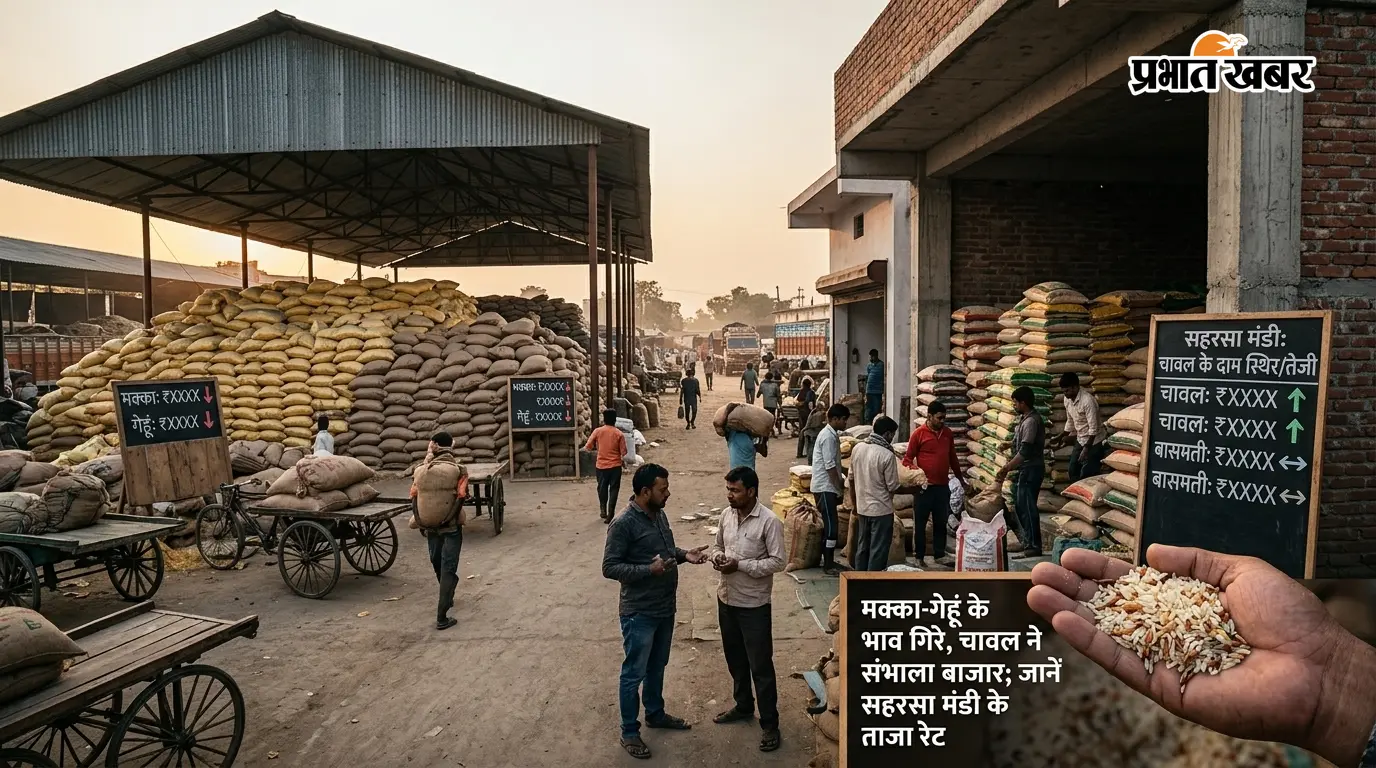 मक्का-गेहूं के भाव गिरे, चावल ने संभाला बाजार; जानें सहरसा मंडी के ताजा रेट